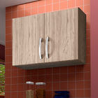 Armário Aéreo Cozinha 80cm 2 Portas Castanho Avelã - Desk Des