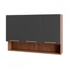 Armário Aéreo Cozinha Avelã 3 Portas Mel/grafite - Telasul