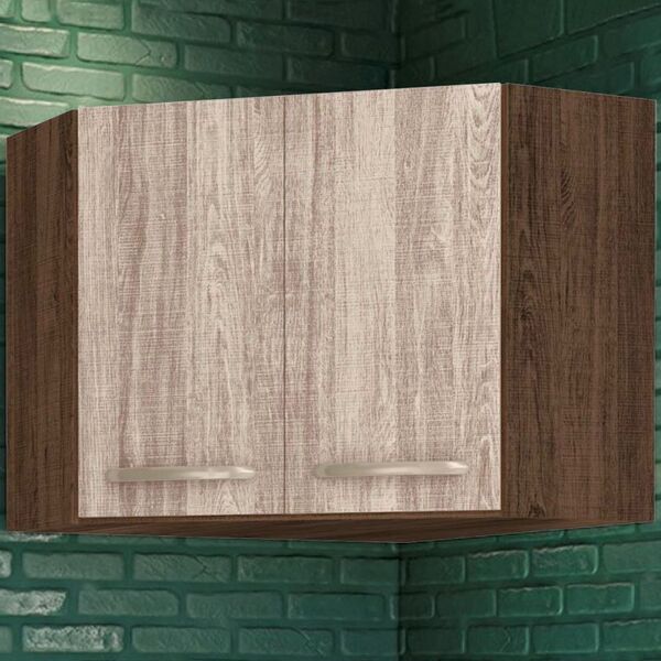 Armário Aéreo Cozinha Canto Oblíquo 74,8 Cm Loá 2 Portas Amên