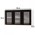 Armário Aéreo Cozinha Em Aço Diamante 3 Portas Com Vidro Bran