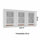 Armário Aéreo Cozinha Em Aço Mirage New 3 Portas 1 Prateleira