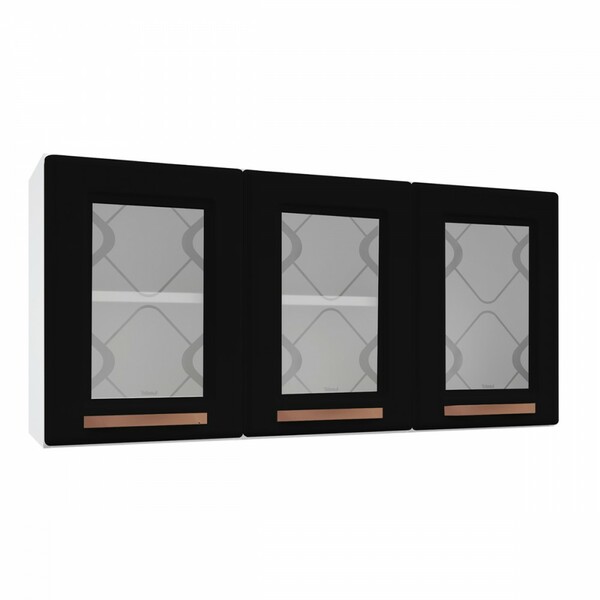 Armário Aéreo Cozinha Em Aço Mirage New 3 Portas 1 Prateleira