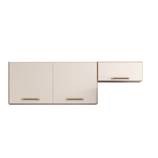 Armário Aéreo Cozinha Filadélfia Amêndoa Off White