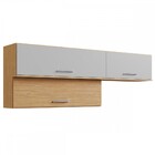 Armário Aéreo Cozinha Gaia 3 Portas Louro Freijó/off White -