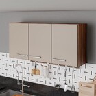 Armário Aéreo Cozinha Genebra 3 Portas Castanho/off White - P