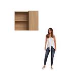 Armário Aéreo Cozinha Isabelle 1 Porta Freijó/grafite - Delma