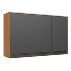 Armário Aéreo Cozinha Isabelle 3 Portas Freijó/grafite - Delm