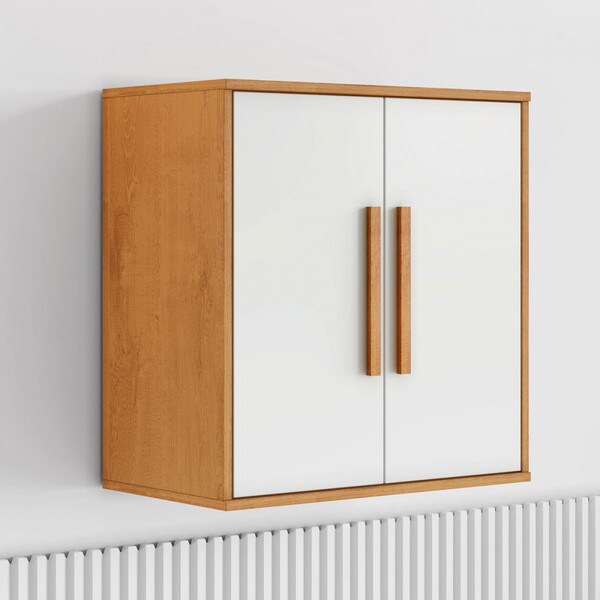 Armário Aéreo Cozinha Lorena 2 Portas 1 Prateleira Nature/off