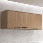 Armário Aéreo Cozinha Maysa 3 Portas Madeira Oak - Móveis Sul