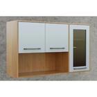 Armário Aéreo Cozinha Modulado  Áustria 3 Portas C/ Vidro Cin