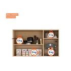 Armário Aéreo Cozinha Modulado  Áustria 3 Portas C/ Vidro Cin