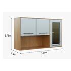 Armário Aéreo Cozinha Modulado  Áustria 3 Portas C/ Vidro Cin