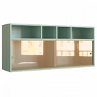 Armário Aéreo Cozinha One 2 Portas Com Vidro Verde Bellagio -