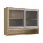 Armário Aéreo Cozinha Paris 2 Portas E 2 Vidros Em Mdf