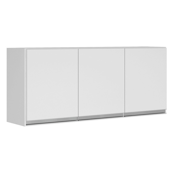 Armário Aéreo Cozinha Planejada Lux 120cm Mdf 03 Portas Branc