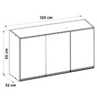 Armário Aéreo Cozinha Planejada Lux 120cm Mdf 03 Portas Branc