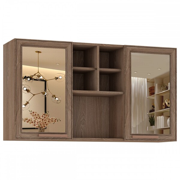 Armário Aéreo Cozinha Style 2 Portas Com Espelho Manchester -