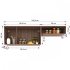 Armário Aéreo Cozinha Vanessa 3 Portas 1 Nicho Castanho/preto