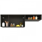 Armário Aéreo Cozinha Vanessa 3 Portas 1 Nicho Preto Fosco -