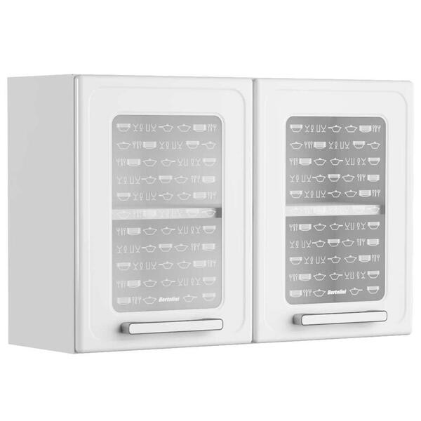 Armário Aéreo De Aço 2 Portas Com Vidro Temperado 7006 Gourme