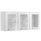 Armário Aéreo De Aço 3 Portas Com Vidro Temperado 7009 Gourme