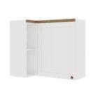Armário Aéreo De Canto 1 Porta 100% Mdf Iluminata  Branco Fos