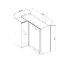 Armário Aéreo De Canto 1 Porta 100% Mdf Iluminata  Branco Fos