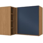 Armário Aéreo De Canto 1 Porta 98cm Ciela Canela/ Azul