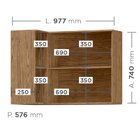 Armário Aéreo De Canto 2 Portas Basculante 2 Nichos Toscana E