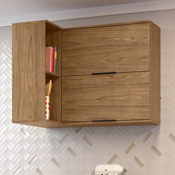 Armário Aéreo De Canto 2 Portas Basculante 2 Nichos Toscana E