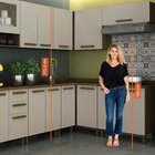 Armário Aéreo De Canto 2 Portas Com Balcão 2 Portas De Canto