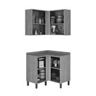 Armário Aéreo De Canto 2 Portas Com Balcão 2 Portas De Canto