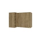 Armário Aéreo De Canto 98cm 1 Porta Madeira  Nogueira