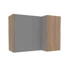 Armário Aéreo De Canto Campanele 2 Pt Castanho E Cinza