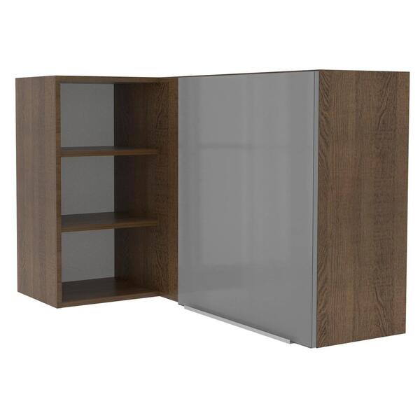 Armário Aéreo De Canto Com Adega Acoplada Madesa Lux 1 Porta