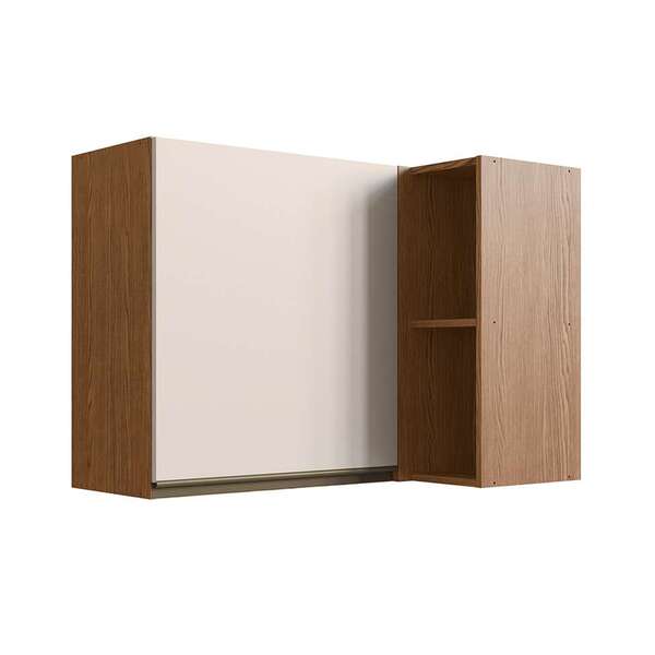 Armário Aéreo De Canto Conecta 1 Pt Ébano E Off White