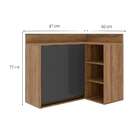 Armário Aéreo De Canto Confort 1 Pt Cinamomo E Grafite