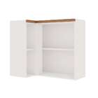 Armário Aéreo De Canto Iluminata Com Vidro 1 Pt Branco