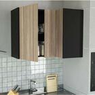 Armário Aéreo De Canto Mali 2 Portas Preto- Castanho