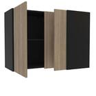 Armário Aéreo De Canto Mali 2 Portas Preto- Castanho