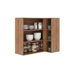 Armário Aéreo De Canto Milla 2 Portas Nog/cinza 80 Cm Carraro