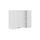 Armário Aéreo De Canto Milla Mdf 2 Portas Branco 80 Cm Carraro