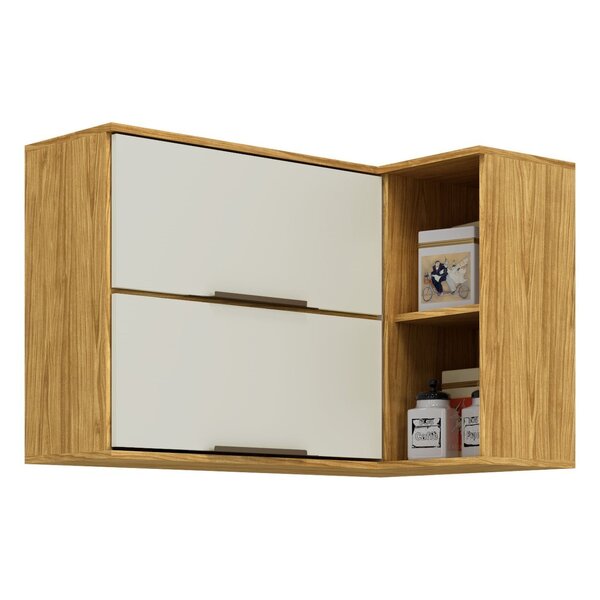 Armário Aéreo De Canto Modulado 2 Portas Basculante 2 Nichos