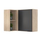 Armário Aéreo De Canto Reto 1 Porta Firenze  Avena/grafito