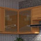 Armário Aéreo De Canto Reto 2 Portas Com Vidros Reflecta Para