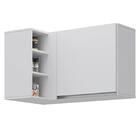 Armário Aéreo De Canto Reto Com Nicho Adega Austin Branco - L