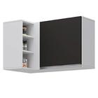 Armário Aéreo De Canto Reto Com Nicho Adega Austin Branco/pre