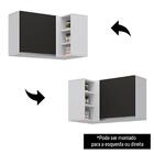 Armário Aéreo De Canto Reto Com Nicho Adega Austin Branco/pre