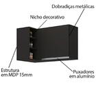 Armário Aéreo De Canto Reto Com Nicho Adega Austin Preto - Lu