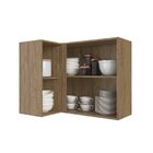 Armário Aéreo De Canto Reto Para Cozinha 1 Porta 2 Nichos Her